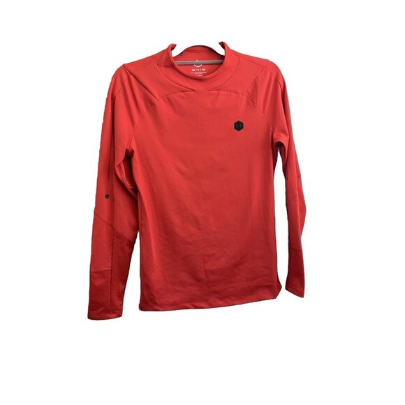Under Armour Celliant Coldgear Long Sleeve Shirt Women Small Orange Red Rush - Picture 1 of 9